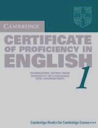 Cambridge Certificate of Proficiency in English 1 Student's Book